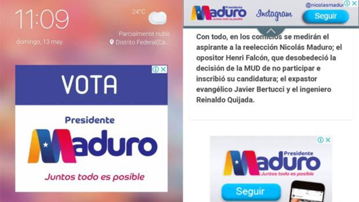 Propaganda de Maduro en redes sociales