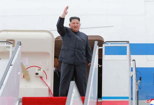 Kim Jong-un, el pasado domingo antes de partir desde Corea del Norte hacia Singapur