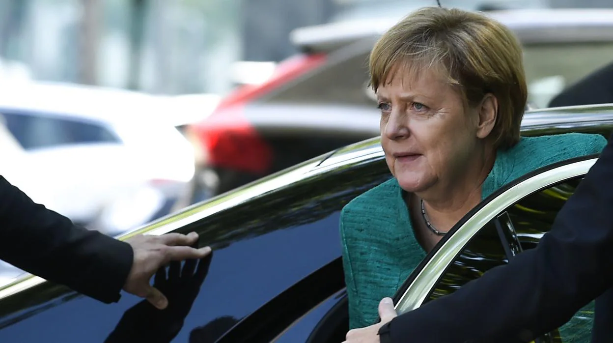 La canciller alemana, Angela Merkel, a su llegada a Bruselas