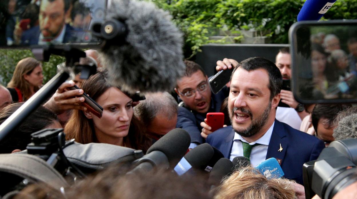 Matteo Salvini en Austria durante la reunión de los ministros del interior