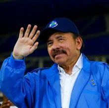 Daniel Ortega en una marcha oficialista