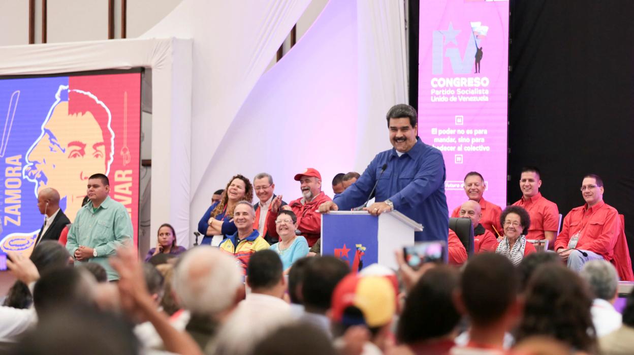 El presidente de Venezuela, Nicolás Maduro, durante el IV congreso del PSUV