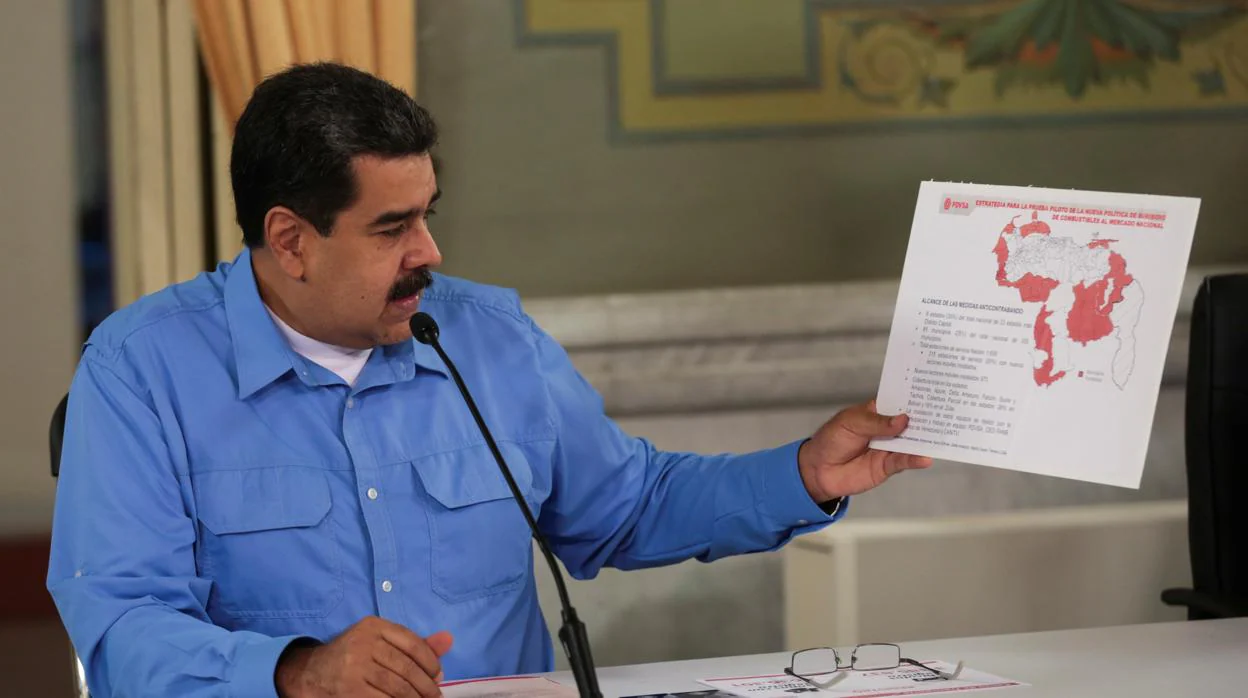 Nicolás Maduro en el Palacio de Miraflores en Caracas