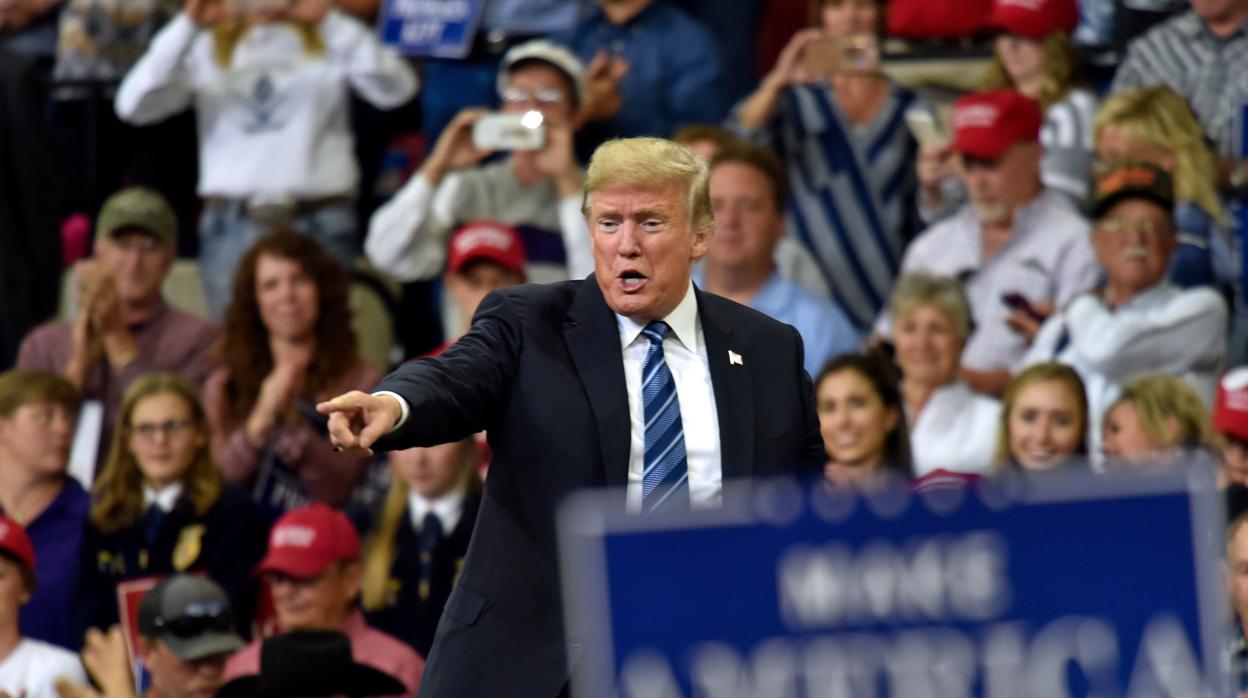 El presidente Trump, durante un mitin esta semana