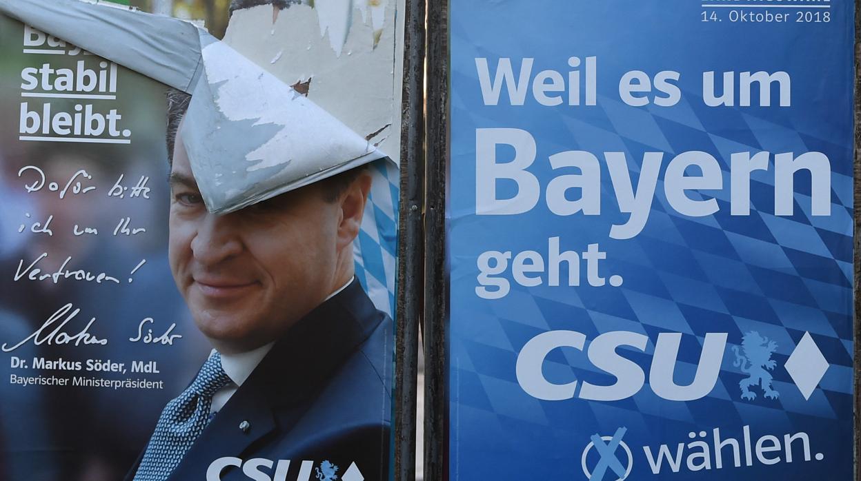 Carteles electorales en Baviera