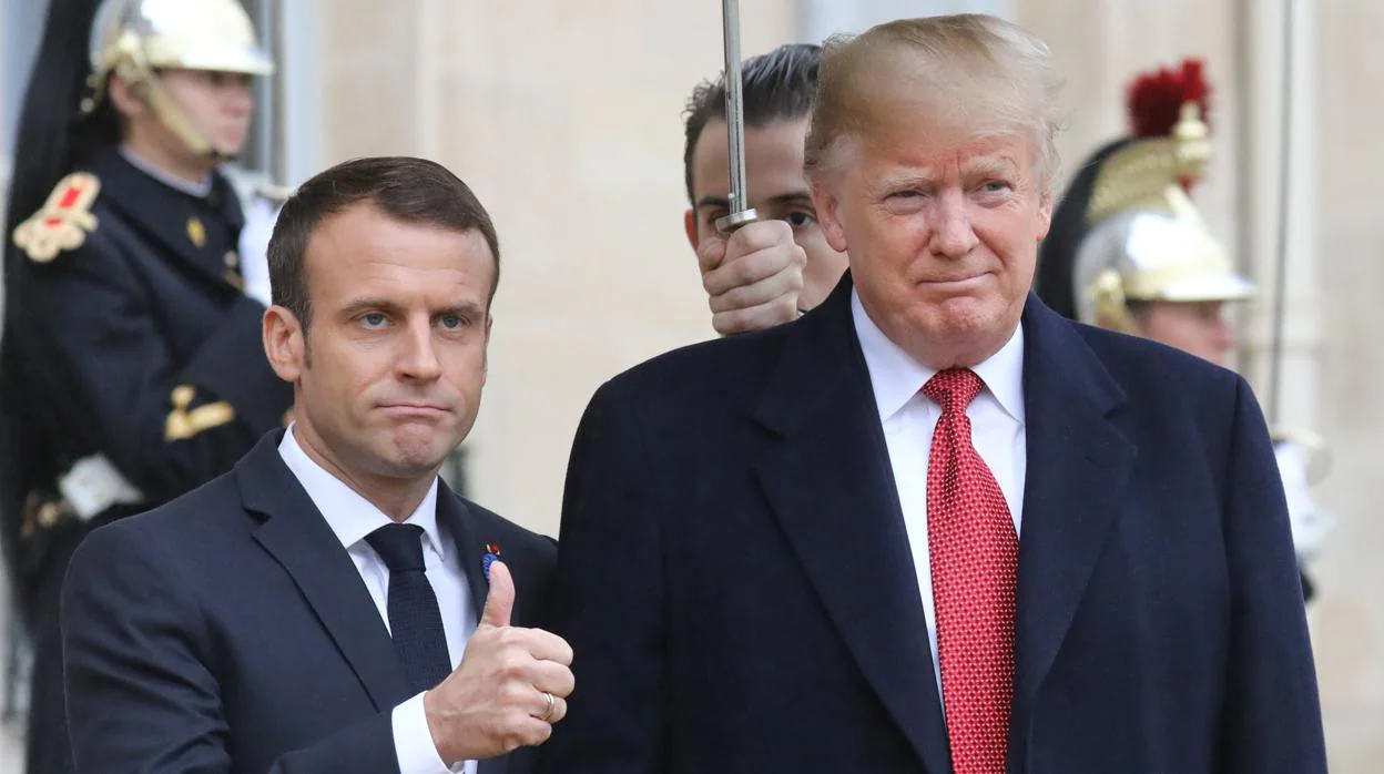 El presidente de Francia, Emmanuel Macron, junto al presidente de Estados Unidos, Donald Trump