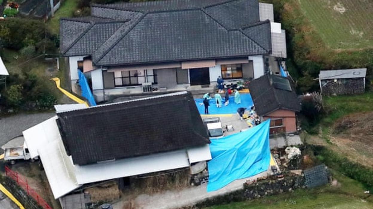 La casa ubicada en el pueblo Takachiho donde han muerto siete personas