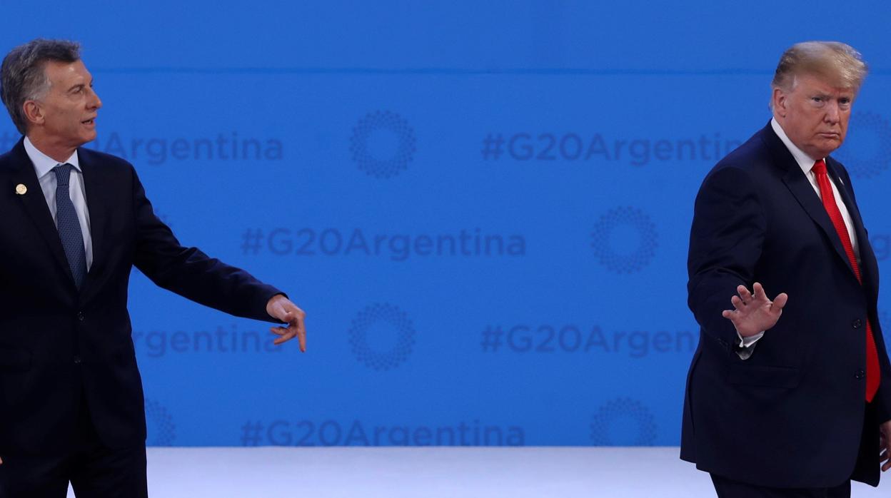 El presidente de Argentina, Mauricio Macri, junto al de EE.UU., Donald Trump