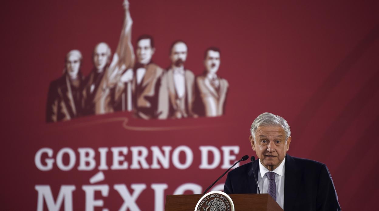 El presidente López Obrador, durante la rueda de prensa de este viernes