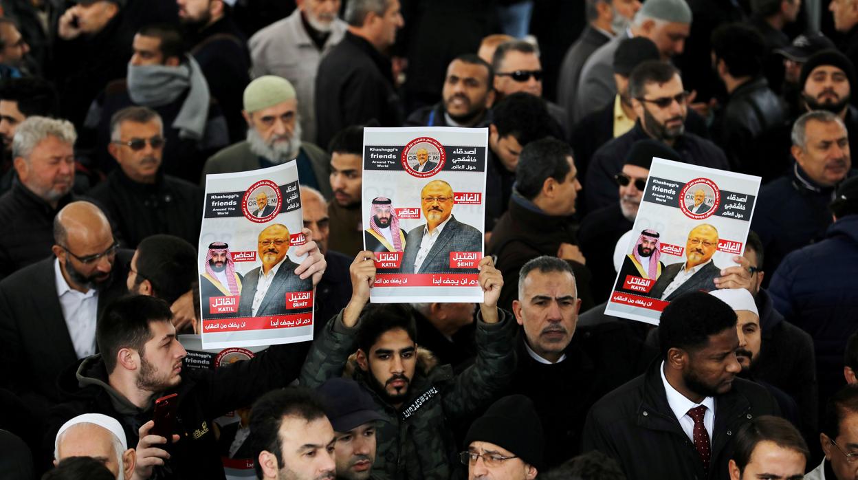Simbólico funeral por Khashoggi en Estambul el pasado noviembre