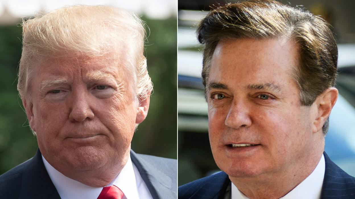 El presidente Trump y su jefe de campaña Paul Manafort