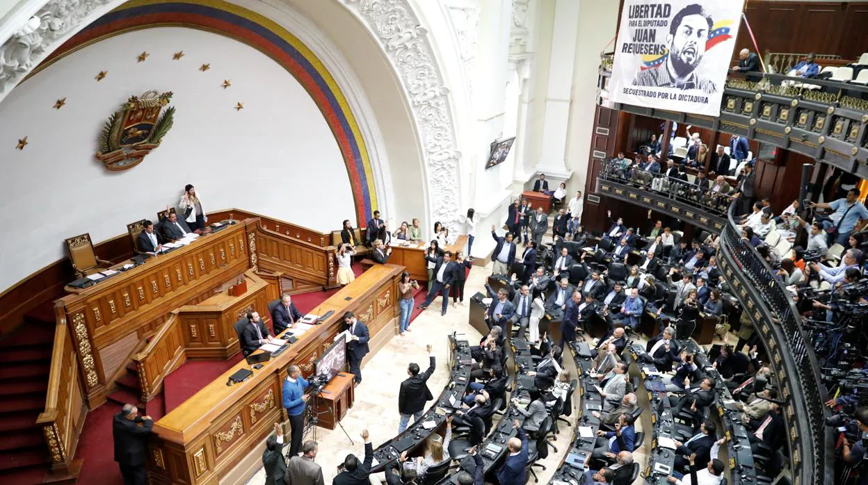 Foto de la Asamblea Nacional de Venezuela ayer durante la sesión