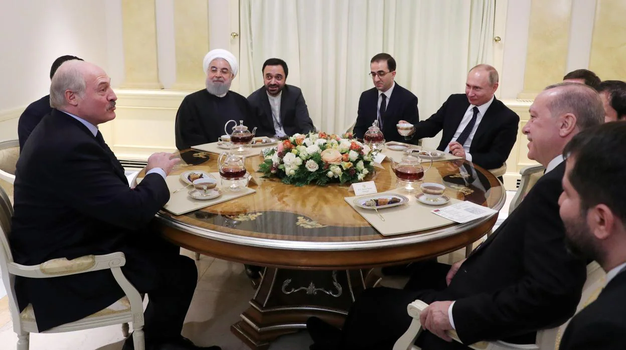 Reunión entre los líderes de Rusia, Turquía e Irán, ayer en Sochi