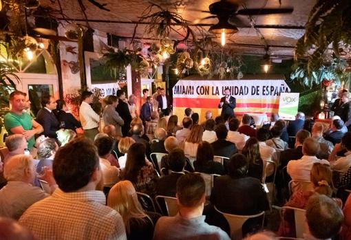 El vicesecretario de Relaciones Instituciones de Vox, Iván Espinosa de los Monteros, en un acto organizado por el partido en Miami el pasado día 5