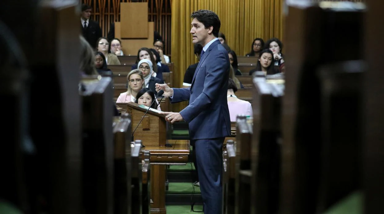 Justin Trudeau en el parlamento canadiense