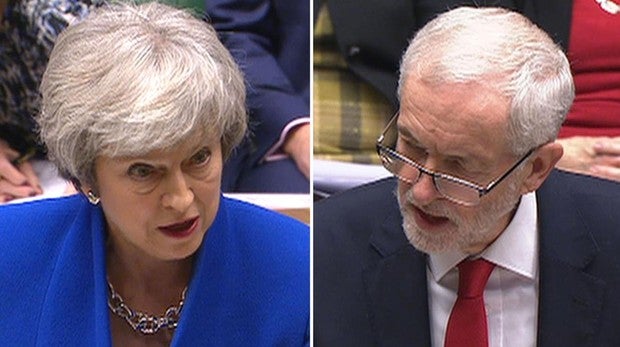 May dice que no tiene otra opción que pactar con Corbyn