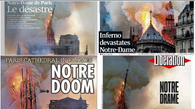 Así recoge la prensa mundial el incendio de Notre Dame