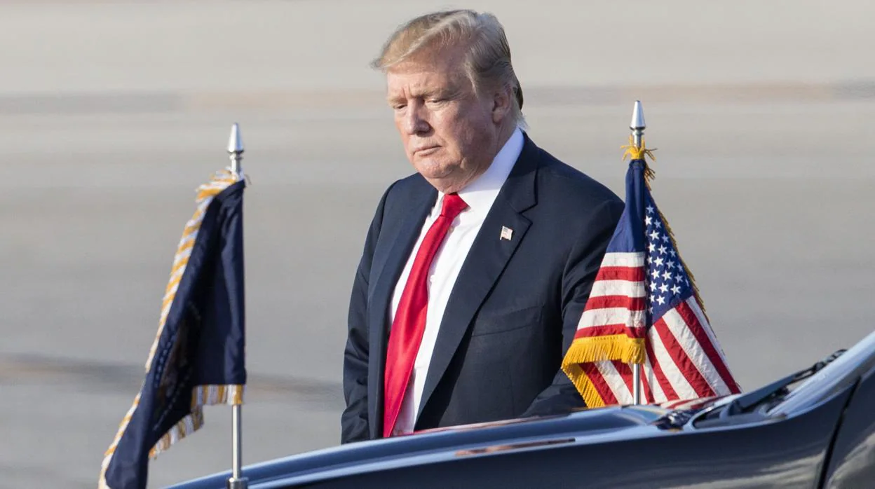 Donald Trump, a su llegada al aeropuerto internacional de Palm Beach