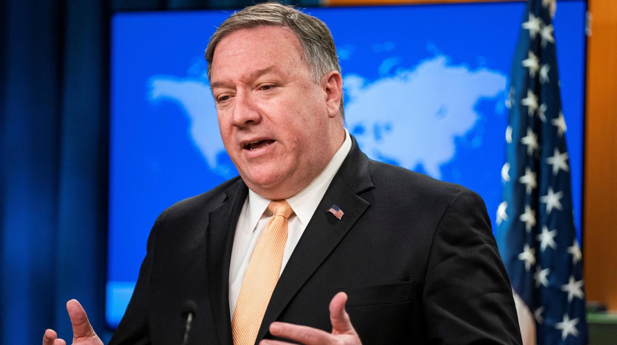 Mike Pompeo, durante su anuncio en Washington