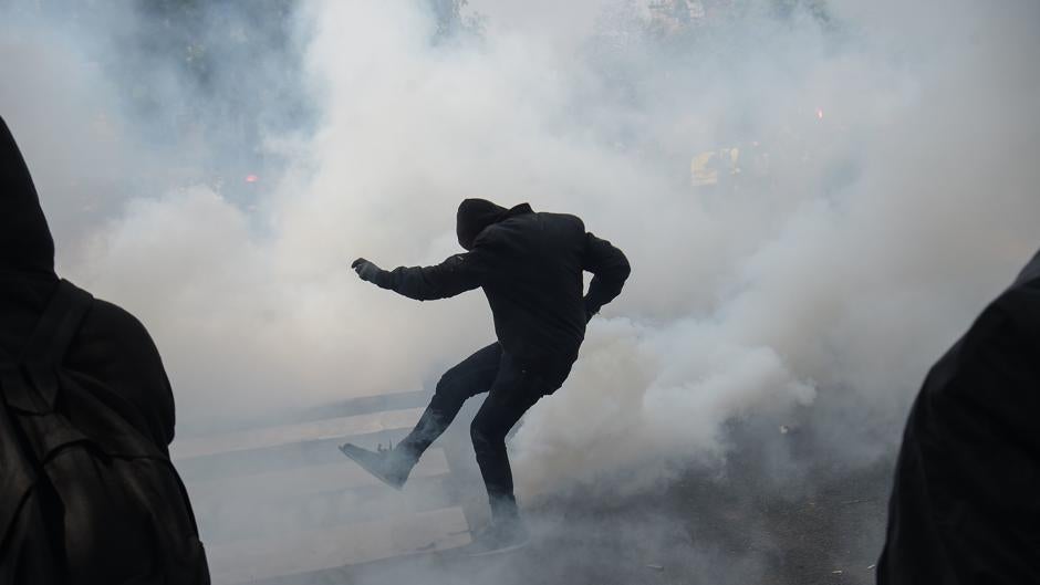 Enfrentamientos entre la Policía y los chalecos amarillos durante el Primero de mayo