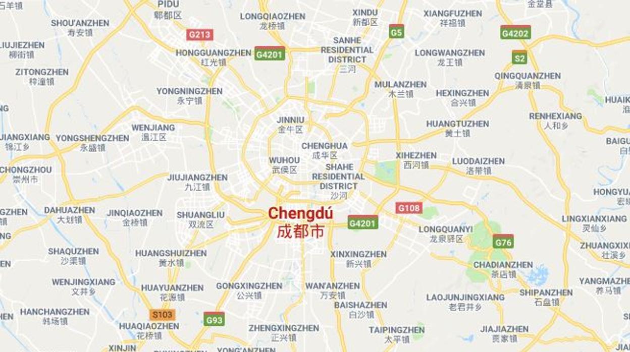 La ciudad de Chengdú, en el centro de China