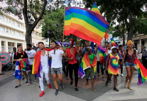 Manifestantes en La Habana