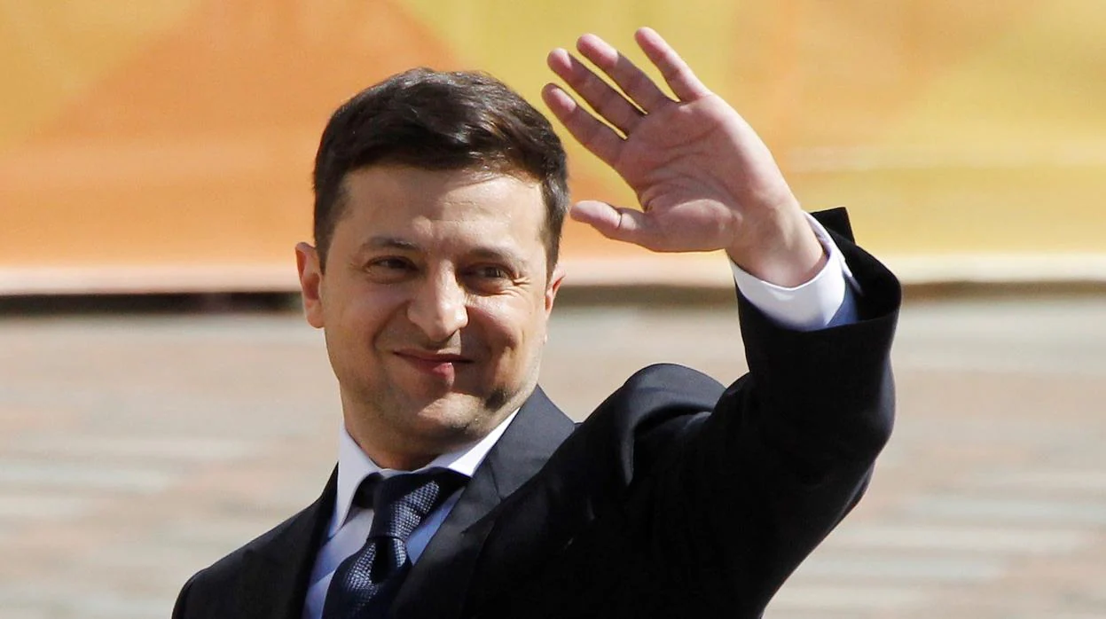 El presidente electo de Ucrania, Volodímir Zelenski, a su llegada hoy al Parlmento