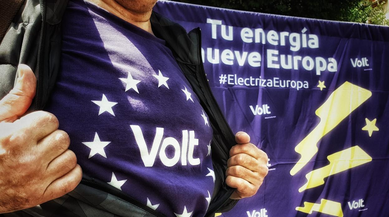 Imagen promocional de campaña del partido paneuropeo Volt