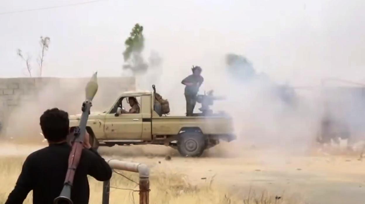 Una milicia del Ejército Nacional Libio, en un vídeo grabado el pasado mayo