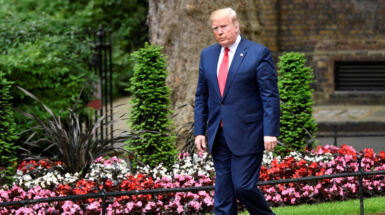 Trump, a su llegada hoy al Número 10 de Downing Street