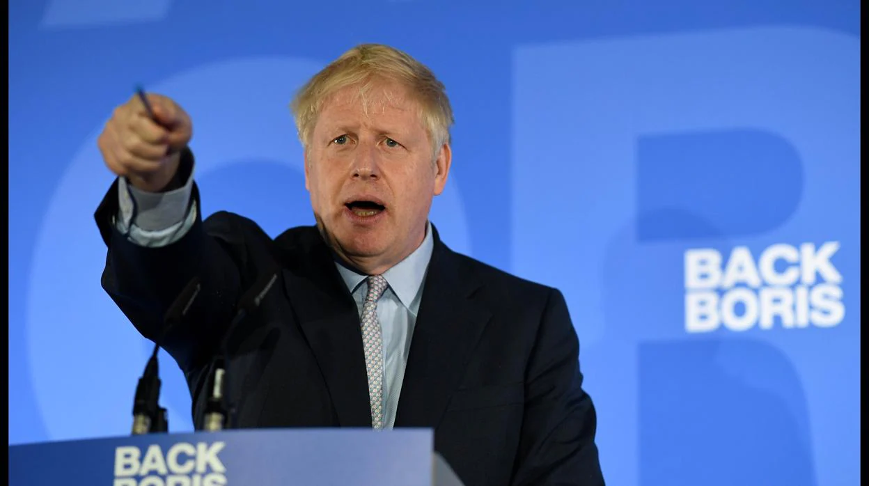 Boris Johnson presenta su candidatura, ayer en Londres
