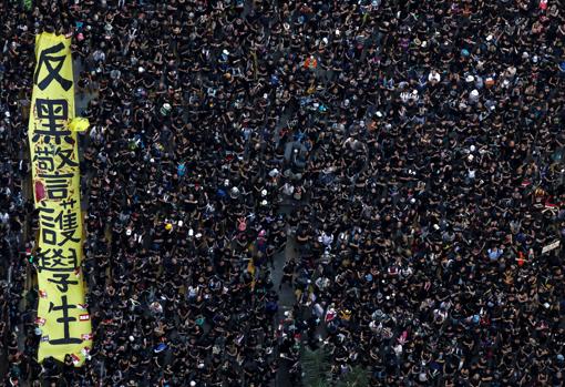 Impresionante imagen de la manifestación de Hong Kong