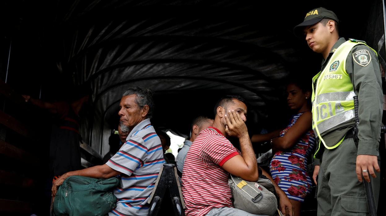 Un grupo de migrantes venezolanos en 2018