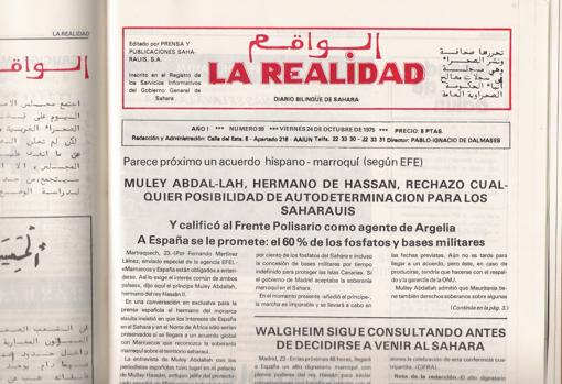 Último número del periódico La Realidad, con la portada que provocó el cese de Dalmases