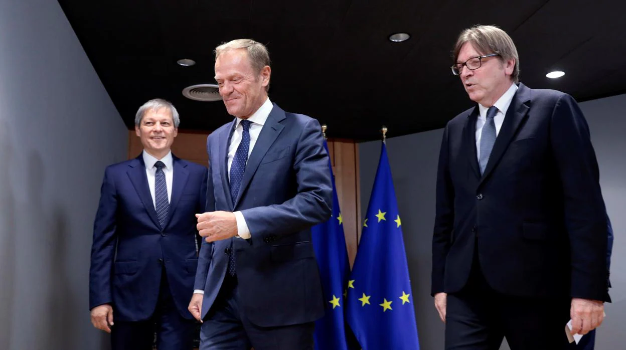 El presidente del Consejo de Europa, Donald Tusk, en una reunión ayer