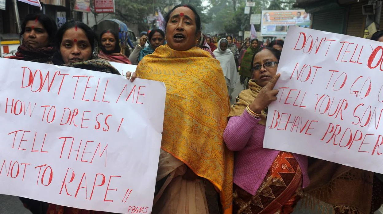 Imagen de archivo de una protesta contra las violaciones en la India