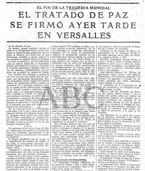 Cien años del Tratado de Versalles, el acuerdo que quiso sellar la paz,  pero desató una guerra aún peor