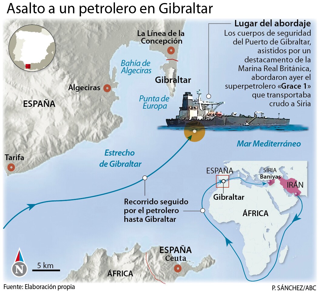 Londres aborda en Gibraltar un petrolero iraní que se dirigía a Siria