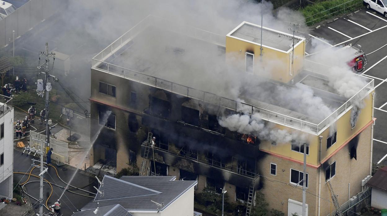 El estudio de animación Kyoto Animation, tras el incendio