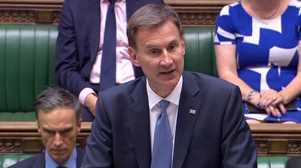 El ministro de Relaciones Exteriores de Gran Bretaña Jeremy Hunt