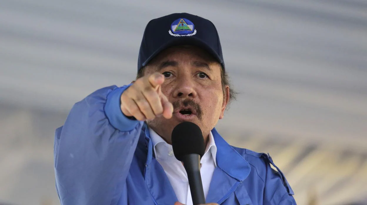 Daniel Ortega, durante un mitin en 2018