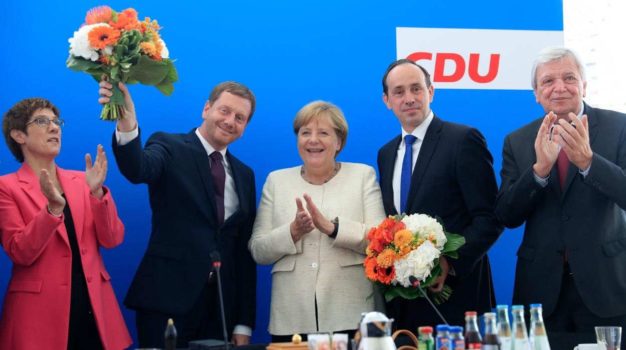 Reunión de celebración de los líderes de la CDU en Berlín tras conocer los resultados