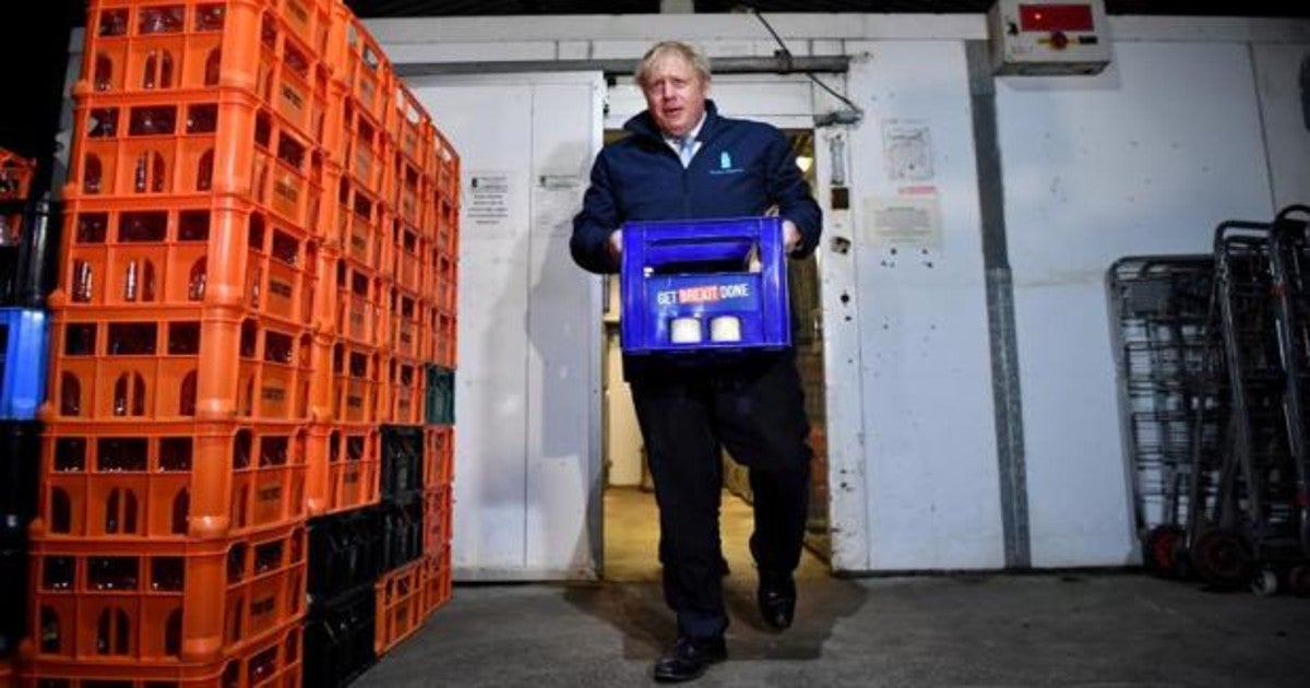 Boris Johnson, en una imagen de campaña de hoy