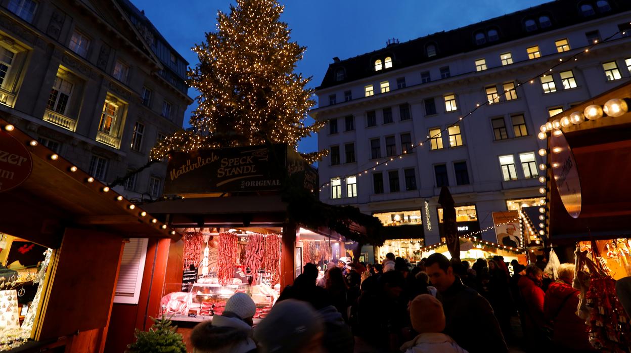 Un mercado de navidad en Viena