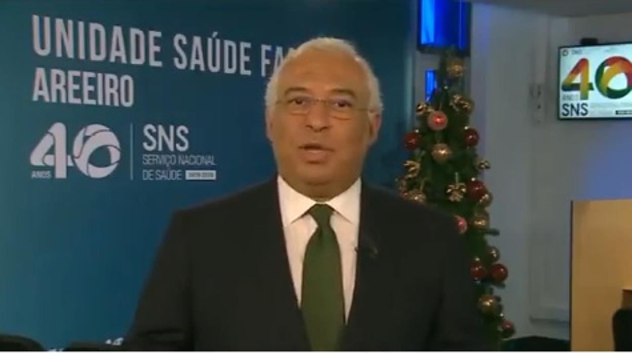 Pantallazo del vídeo del mensaje de Navidad de Antonio Costa