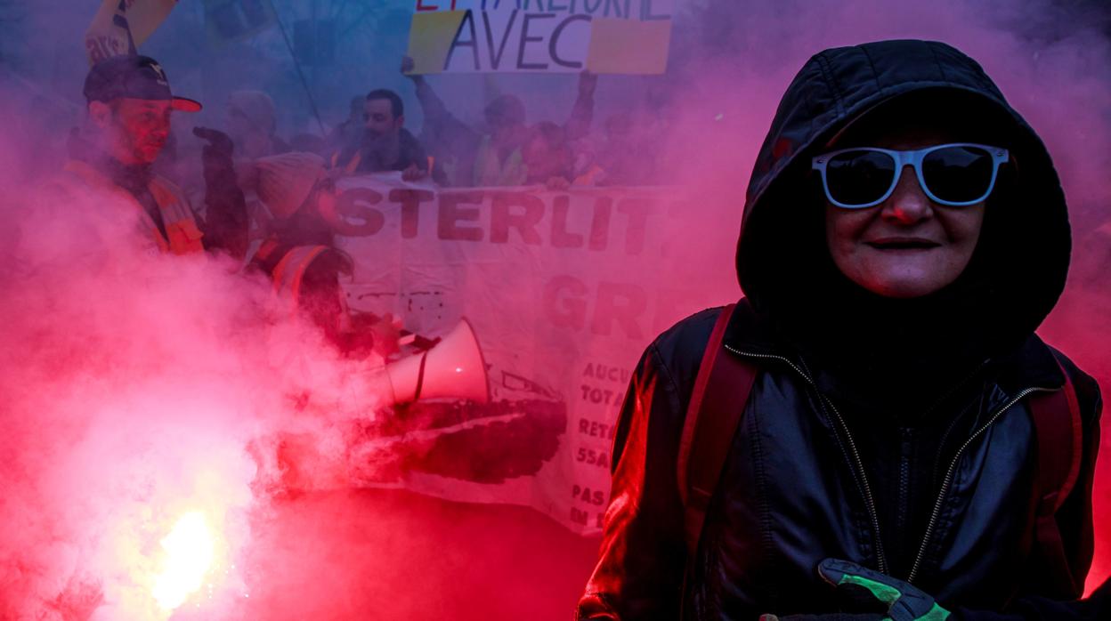 Manifestación contra la reforma de las pensiones en París