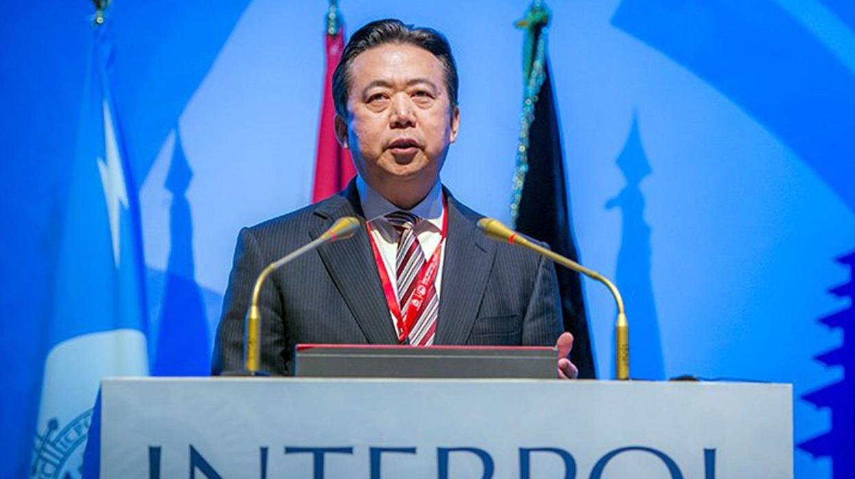 El presidente de la Interpol, el chino Hongwei Meng, durante un acto celebrado en Bali