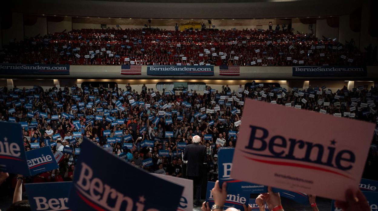 Bernie Sanders, durante un mitin en El Paso (Texas)