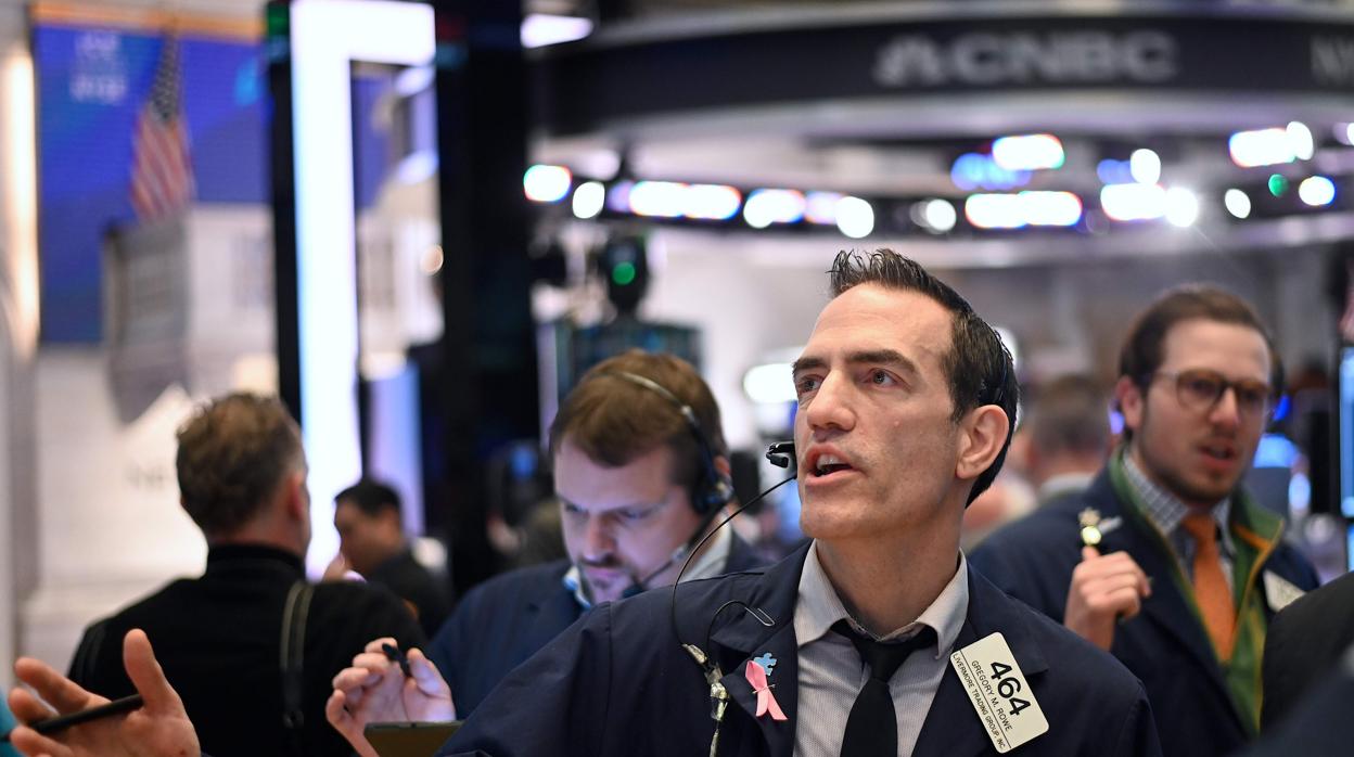 Agentes de bolsa en Wall Street esta semana