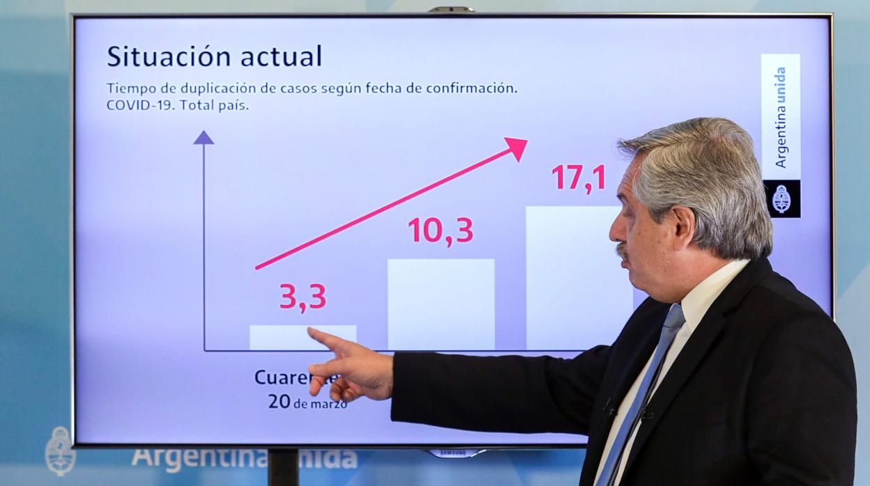 El presidente argentino en una rueda de prensa sobre el coronavirus